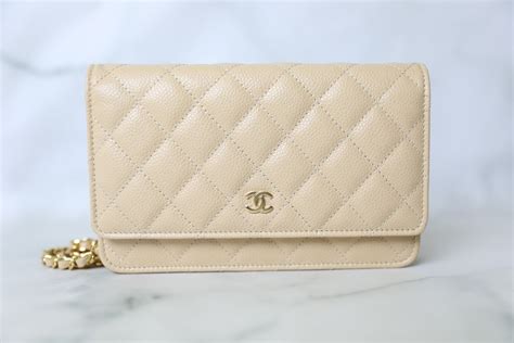 chanel wallet on a chain beige|Chanel wallet chain price.